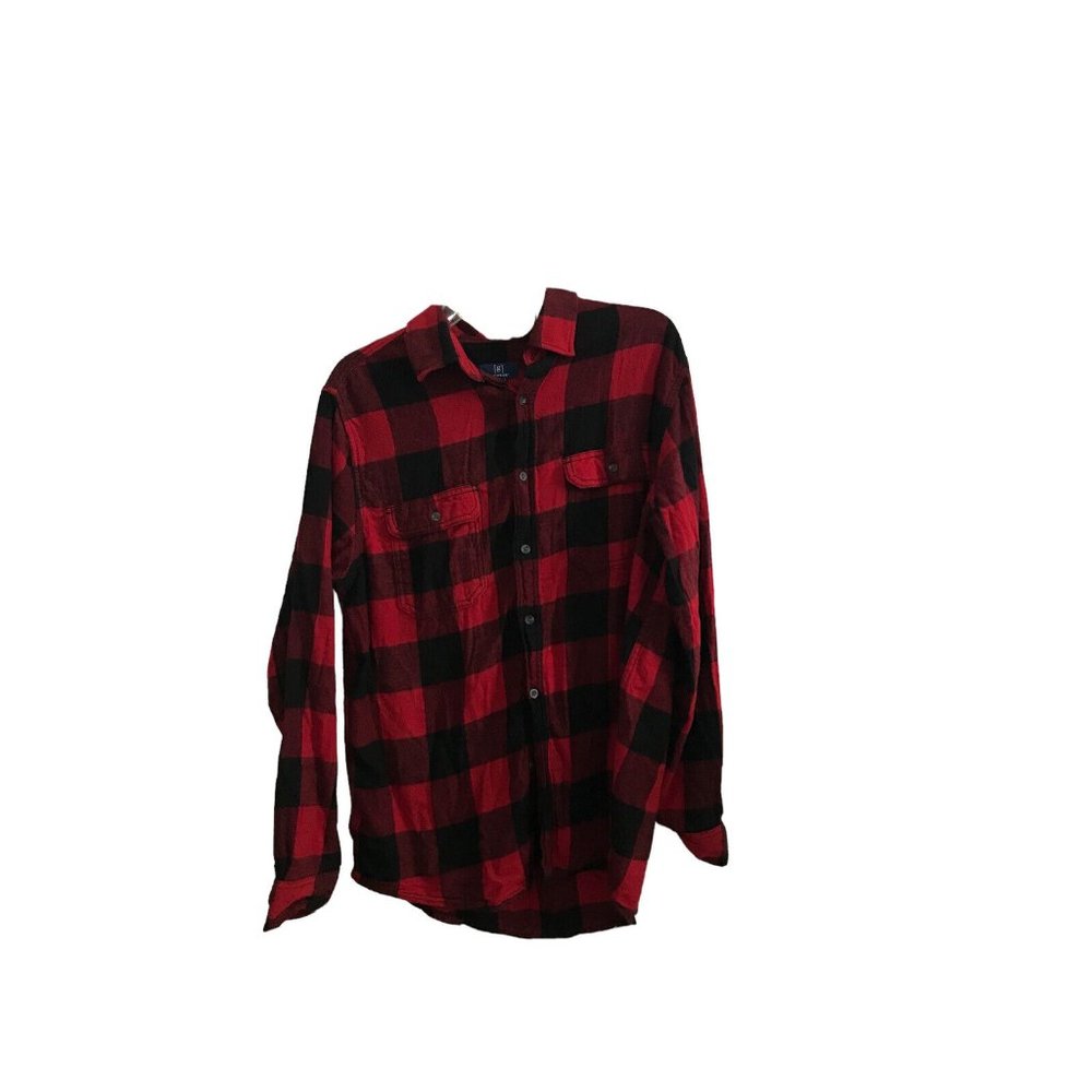 Mens Plaid Flannel Shirt Soft Button Down Collar Checker Pattern Chest Pocket..
